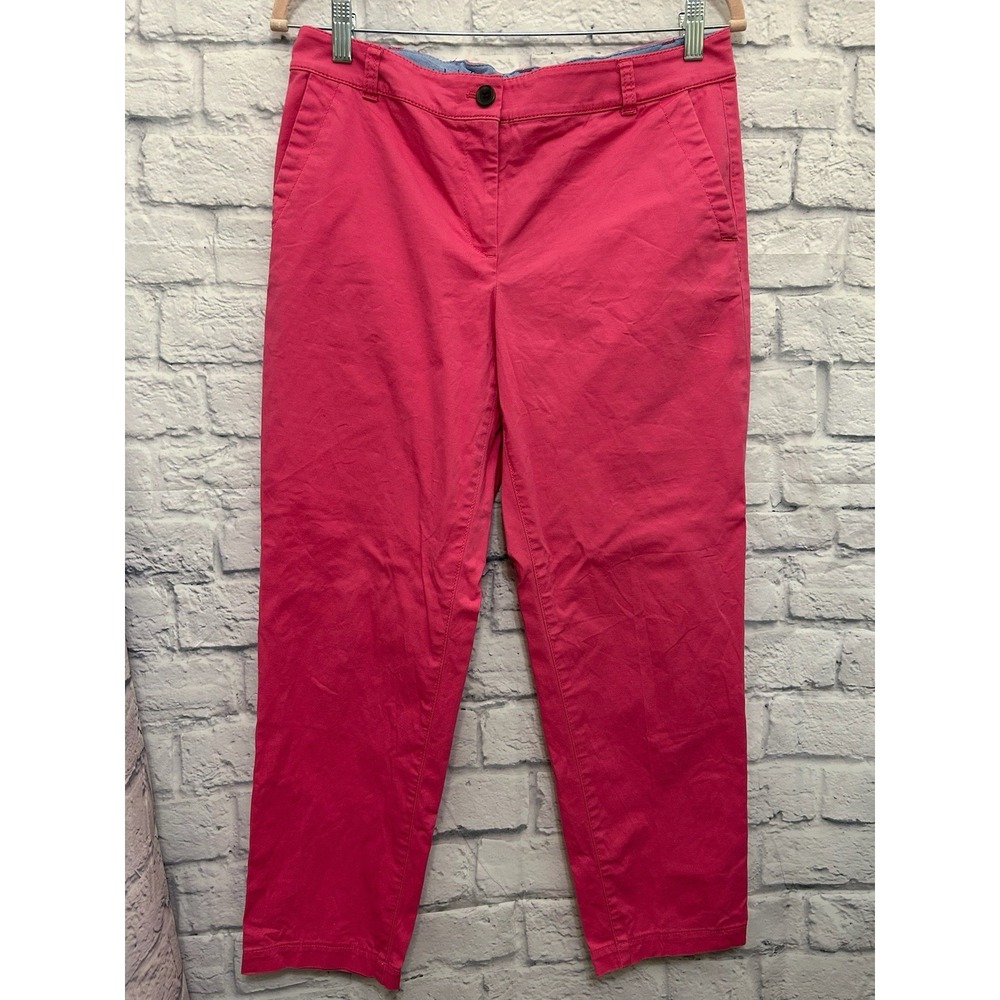 Talbots Women's Hot Pink Signature Stretch Cotton Twill Cropped Pants Size 8